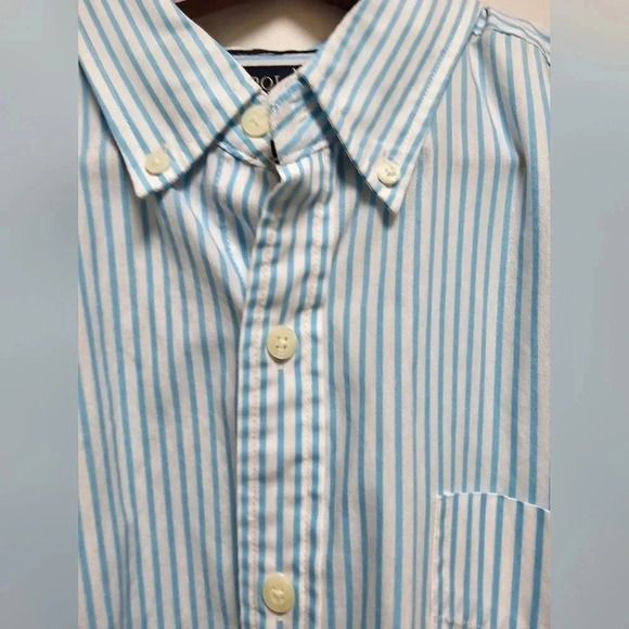 U.S. POLO Assn. Short Sleeve Button Shirt  Aqua Stripes Cotton Size XL - Picture 2 of 4